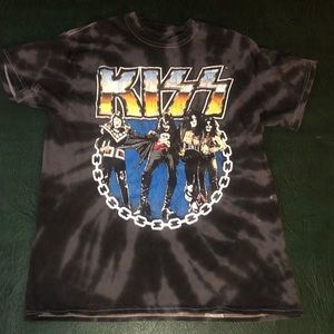 Black tie-dye Kiss T-shirt